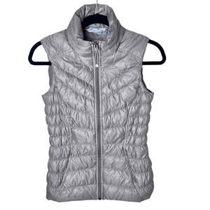 Athleta Downalicious Down Filled Puffer Vest Taupe Sz XXS